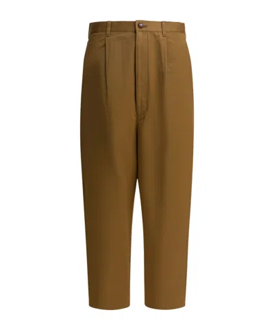 Junya Watanabe Pleated Detail Track Pants In Brown