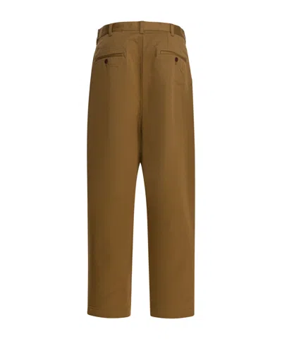 Junya Watanabe Pleated Detail Track Pants In Brown