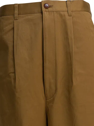 Junya Watanabe Pleated Detail Track Pants In Brown