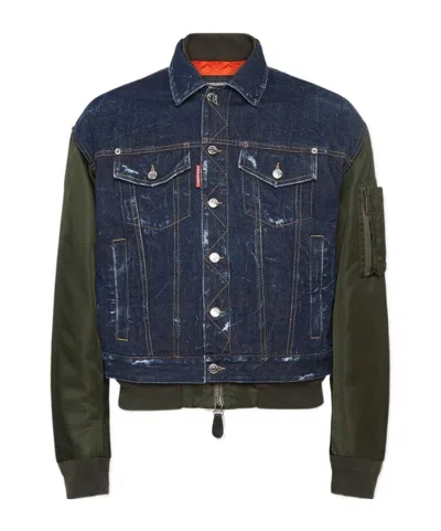Magliano Distressed Detail Casual Jacket In Blue