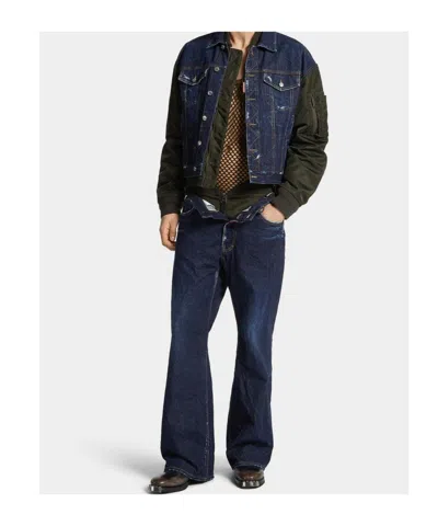 Magliano Distressed Detail Casual Jacket In Blue