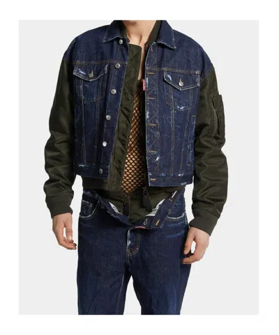 Magliano Distressed Detail Casual Jacket In Blue