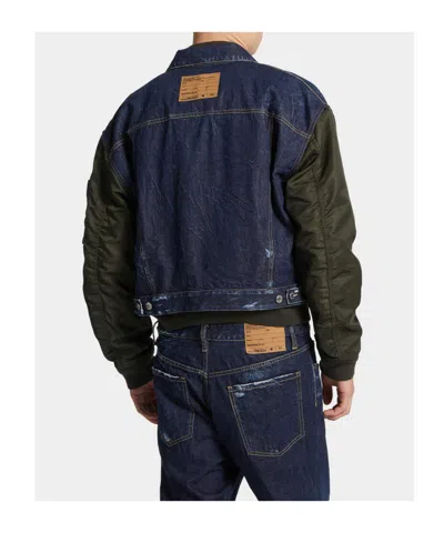 Magliano Distressed Detail Casual Jacket In Blue