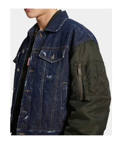 Magliano Distressed Detail Casual Jacket In Blue