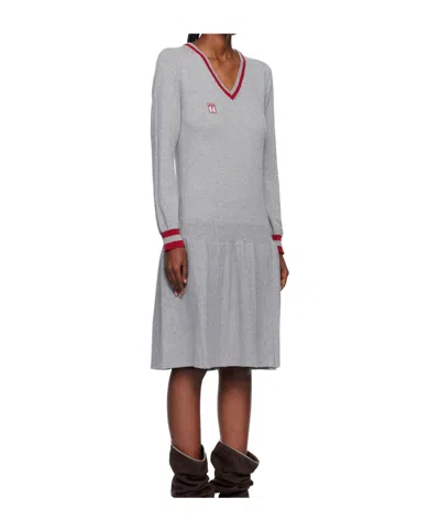 Kiko Kostadinov Gray Vivian Jumper Midi Dress In Gray