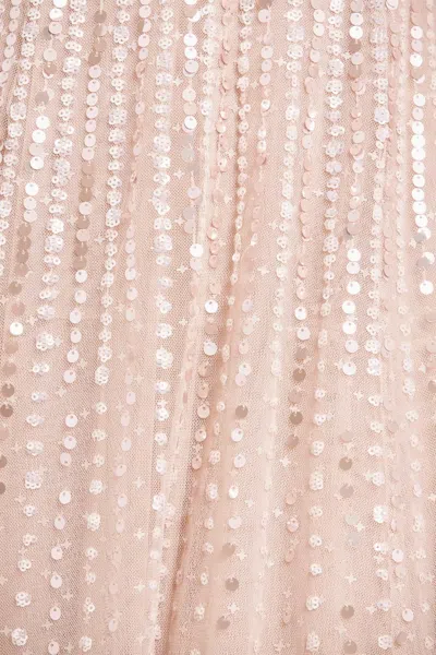 Needle & Thread Sequined Cape Sleeve Gown In White