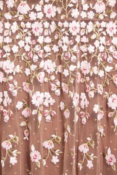 Needle & Thread Sylvia Rose Long-sleeves Midi Dress In Brown