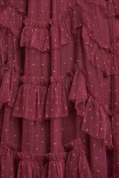 Needle & Thread Aviana Ruffled V-neck Maxi Dress In Brown