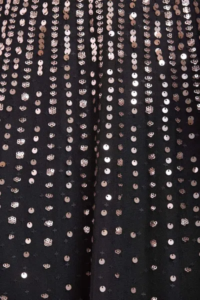 Needle & Thread Sequined Cape Sleeve Gown In Black