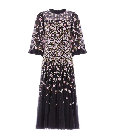 Needle & Thread Sylvia Floral-print Maxi Dress In Black