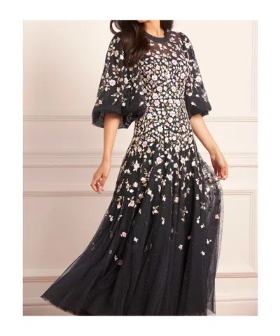 Needle & Thread Sylvia Floral-print Maxi Dress In Black