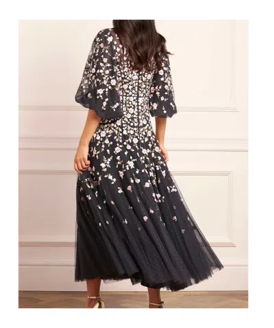 Needle & Thread Sylvia Floral-print Maxi Dress In Black