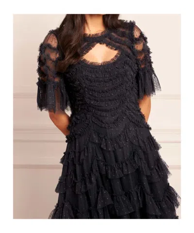 Needle & Thread Tulle Short-sleeved Dress In Black