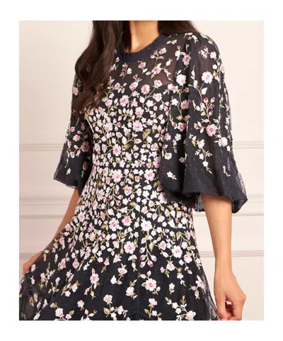 Needle & Thread Sylvia Floral-print Maxi Dress In Black