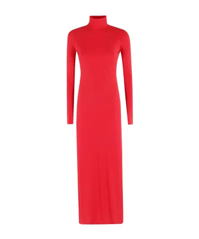 Amazuìn Jenna Turtleneck Maxi Dress In Red