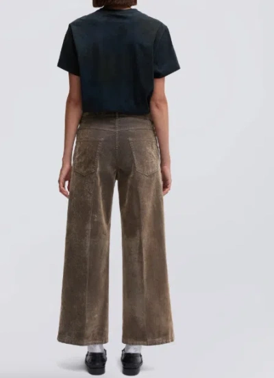 Aspesi Worn-out Plush-denim Pants In Brown