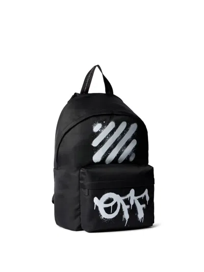 Off-white Graphic Print Backpack Adjustable Straps Front Pocket In Multi