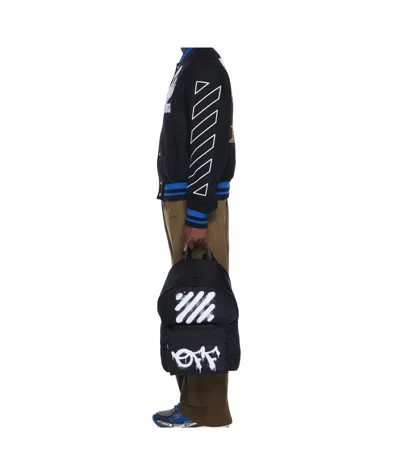 Off-white Graphic Print Backpack Adjustable Straps Front Pocket In Multi
