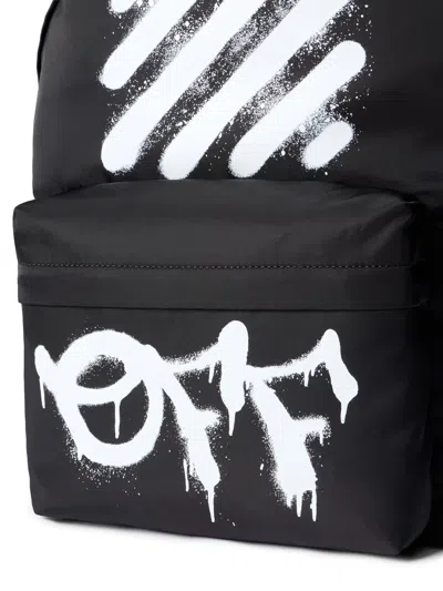 Off-white Graphic Print Backpack Adjustable Straps Front Pocket In Multi
