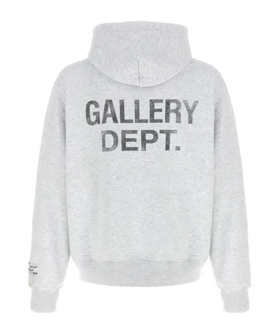 Gallery Dept. Logo-print Paint-splattered Cotton-jersey Hoodie In White