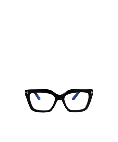 Tom Ford Black Acetate Optical Glasses In Multi