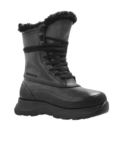 Canada Goose Platform Ankle Boots In Black