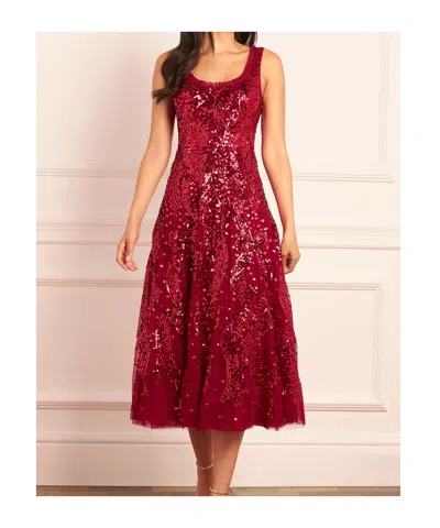 Needle & Thread Sequin-embellishment Midi Dress In Red