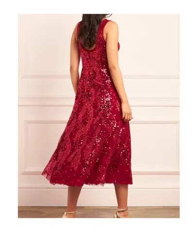 Needle & Thread Sequin-embellishment Midi Dress In Red