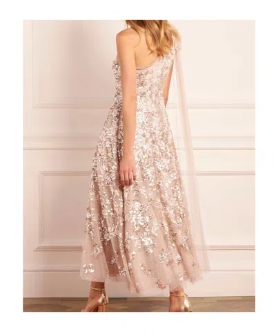 Needle & Thread One-shoulder Bow-detail Midi Dress In Pink