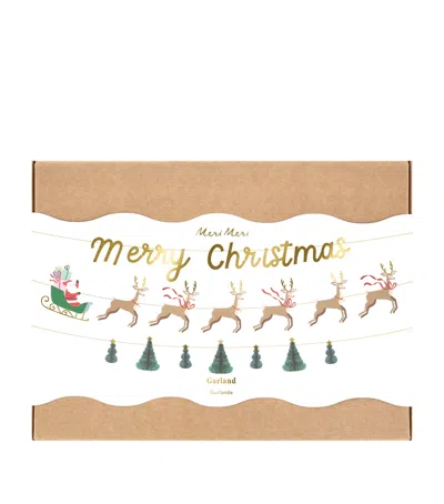 Meri Meri Santa, Sleigh And Reindeer Garland In Brown