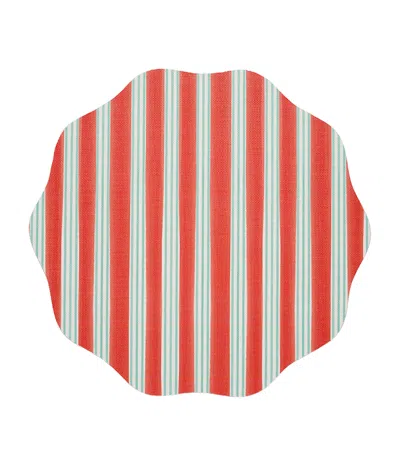 Chilewich X Meri Meri Festive Stripes Placemat In Red