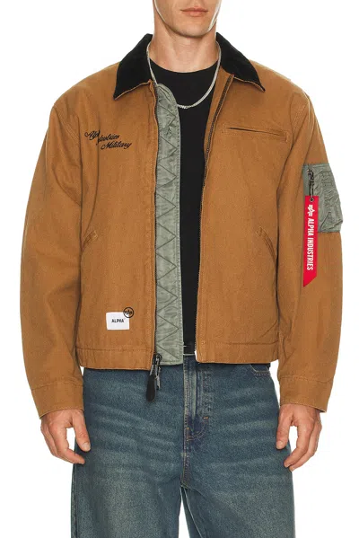 Alpha Industries Unfrm Detroit Jacket In Orange