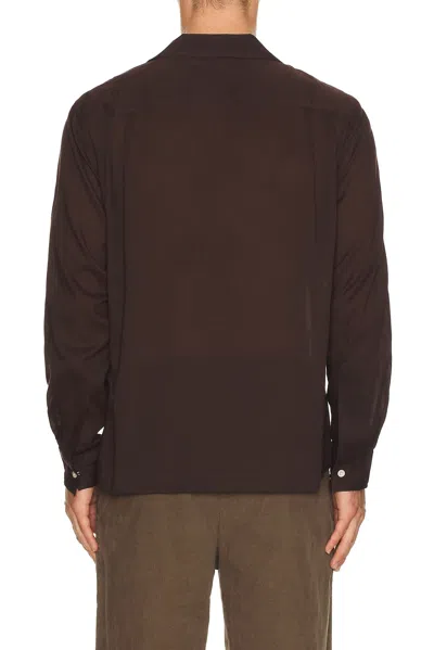 Bode Voile Long Sleeve Shirt In Brown