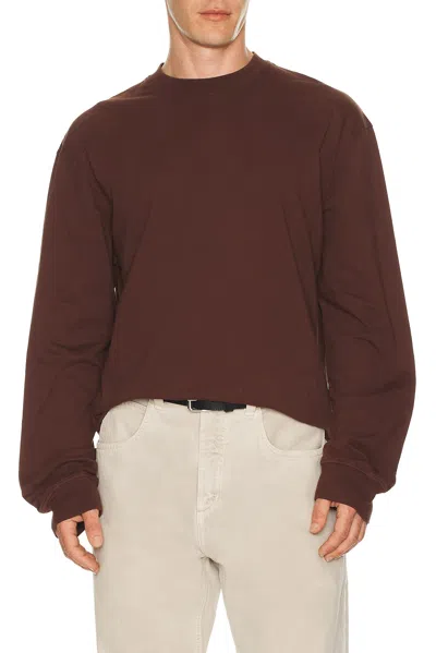 Agolde Long Sleeve Asha Tee In Brown