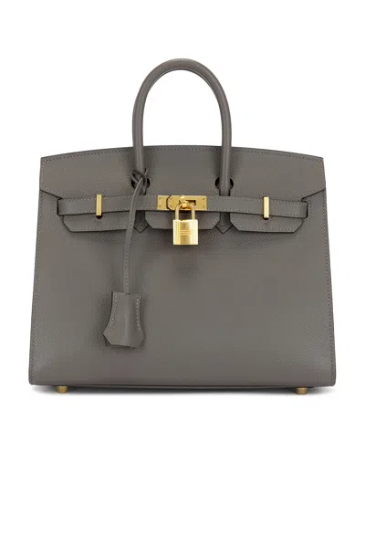 Pre-owned Hermes Epsom Birkin 25 Handbag In Gray