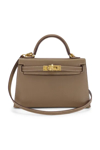 Pre-owned Hermes Epsom Kelly 20 Sellier Handbag In Brown