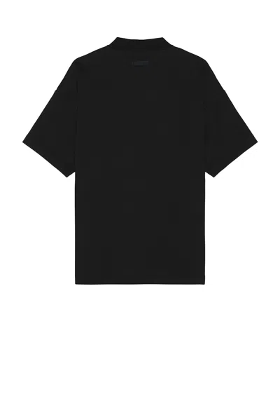 Essentials 90s Fit Pique Polo In Black