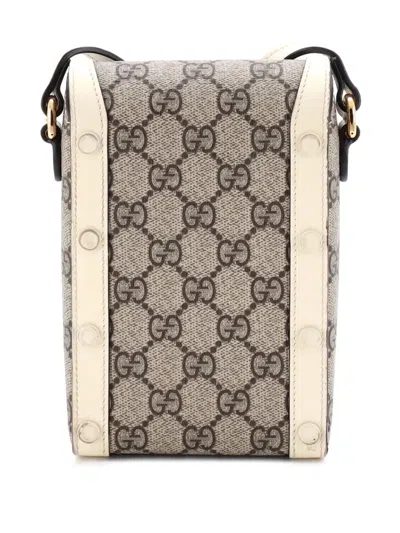 Pre-owned Gucci Horsebit 1955 Leather Mini Crossbody Bag In Neutral