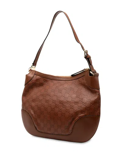 Pre-owned Gucci 2000-2015 Ssima Charlotte Hobo Bag In Brown