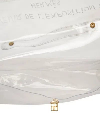 Pre-owned Hermes 1997 Vinyl Souvenir De L Exposition Kelly Handbag In White