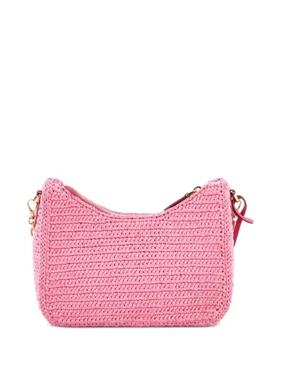 Pre-owned Prada Re-edition 2005 Shoulder Bag Raffia Small Crossbody Bag In Pink