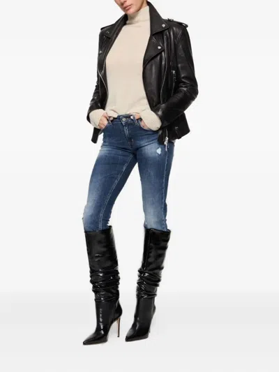 Dondup Monroe Distressed-effect Jeans In Blue