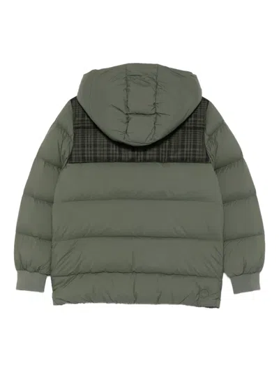 Colmar Check Hooded Padded Jacket In Green