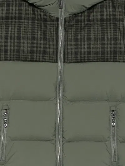Colmar Check Hooded Padded Jacket In Green