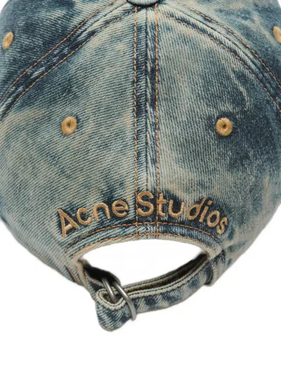 Acne Studios Denim Logo Cap In Multi