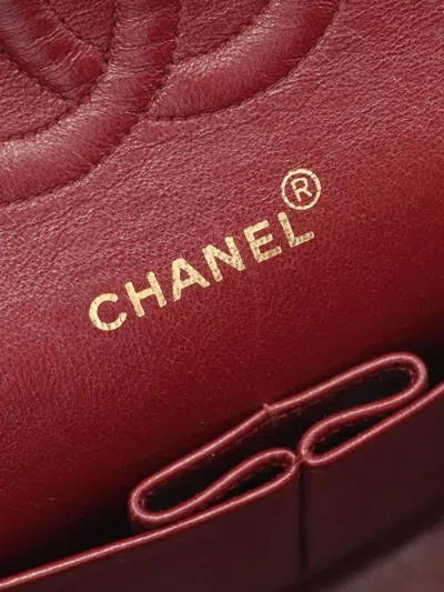 Pre-owned Chanel 1994-1996 Medium Classic Lambskin Double Flap Shoulder Bag In Black