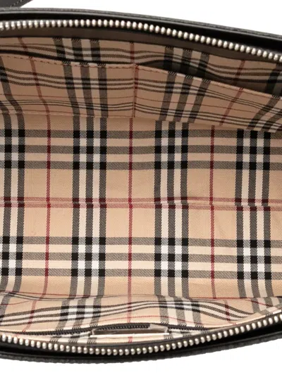 Pre-owned Burberry 2000-2017 Leather Tote Bag In Black