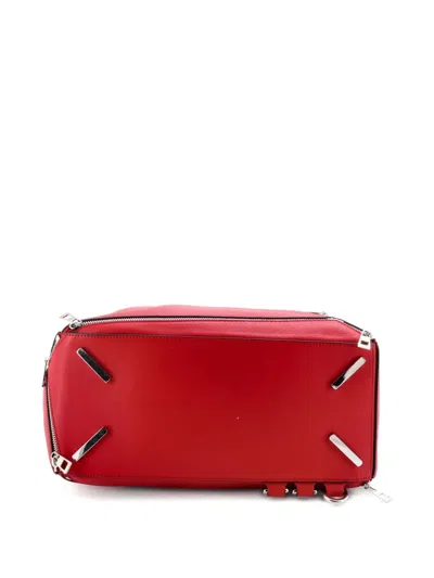 Pre-owned Loewe Puzzle Bag Zipper Embellished Leather Medium Satchel In Red