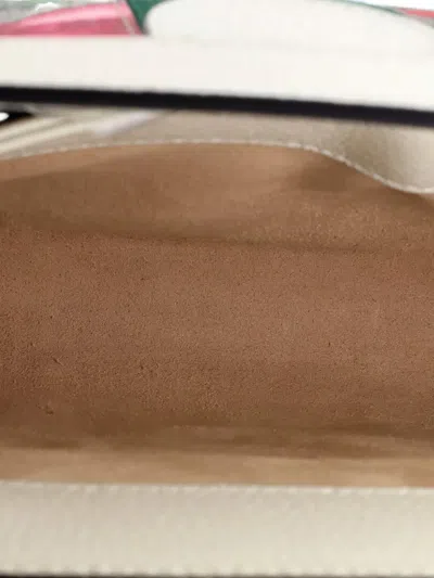 Pre-owned Gucci Ophidia Chain Shoulder Bag Flora Gg Coated Canvas Small Crossbody Bag In Neutral