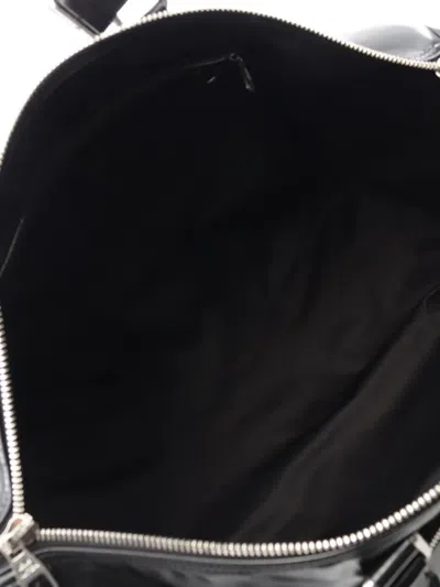 Pre-owned Louis Vuitton 2021-2025 Glossy Calfskin Keepall Cargo Bandouliere 50 Travel Bag In Black